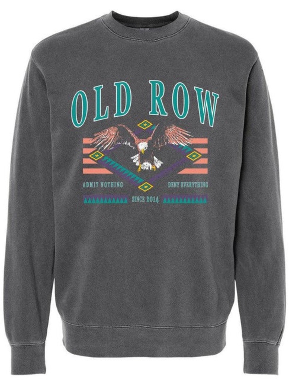 Old Row The Bald Eagle Women's Charcoal Graphic Crewneck Sweatshirt